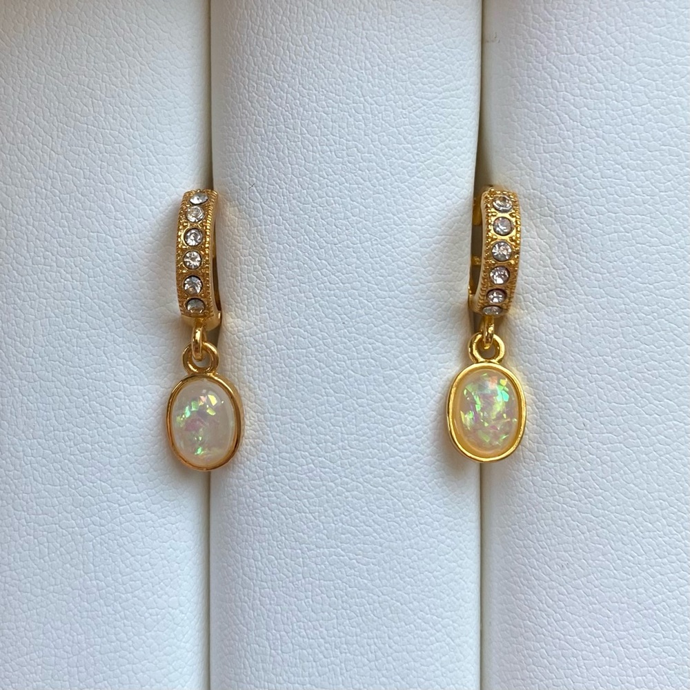 Elegant Gold and Opal Earrings